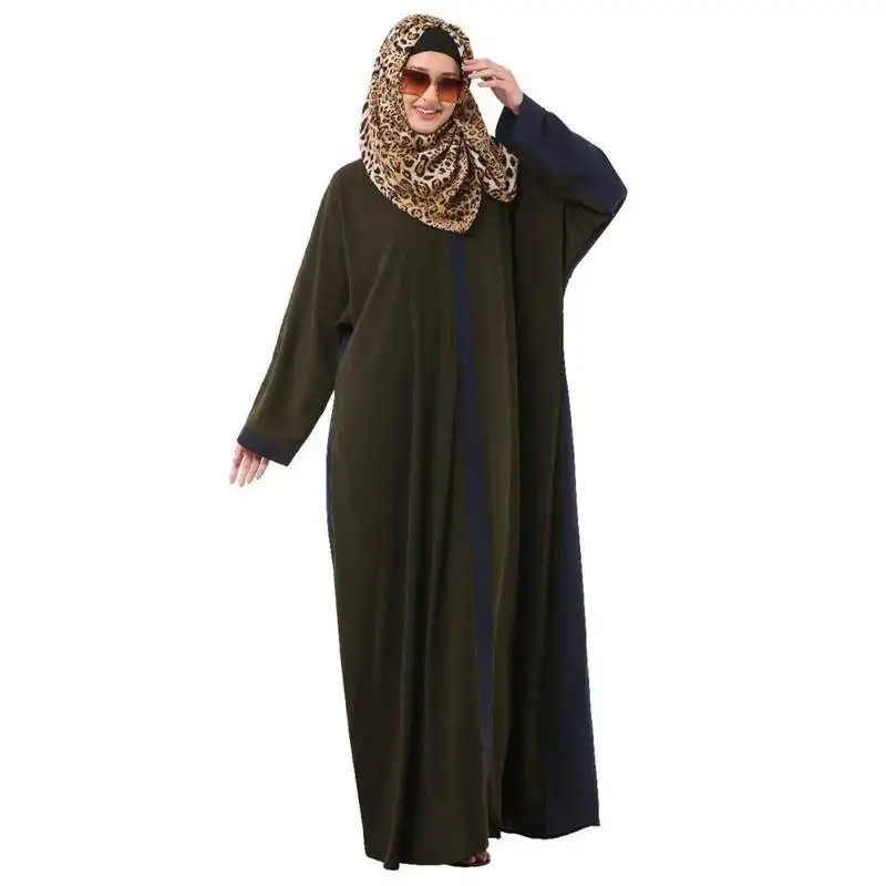 Olive dual color loose fit abaya