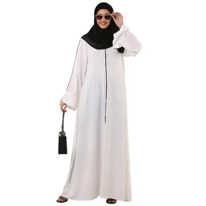 White front open premium cey fabric abaya