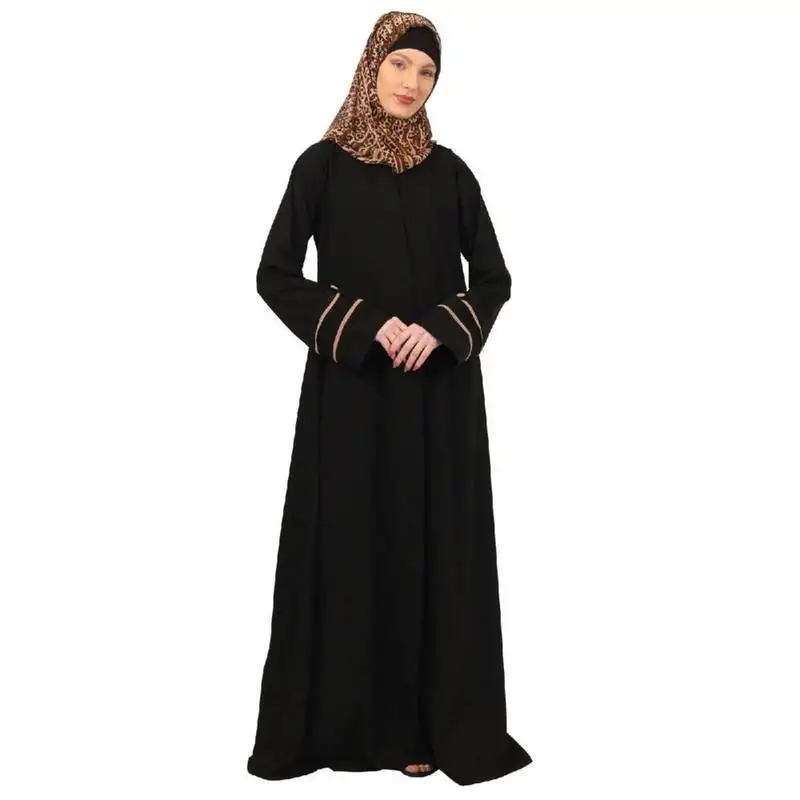 Black daily wear front open abaya