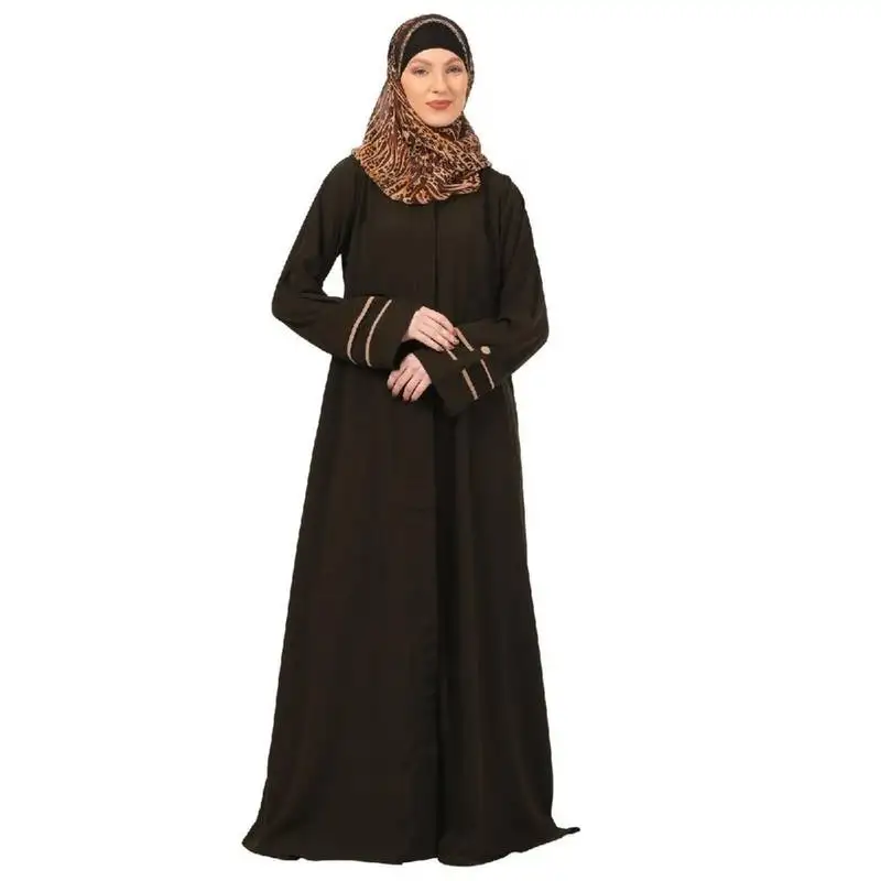 Olive daily wear front open abaya