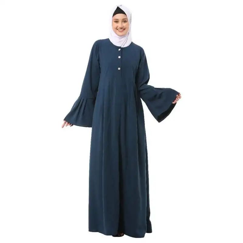Teal pleated sleeves daily wear abaya