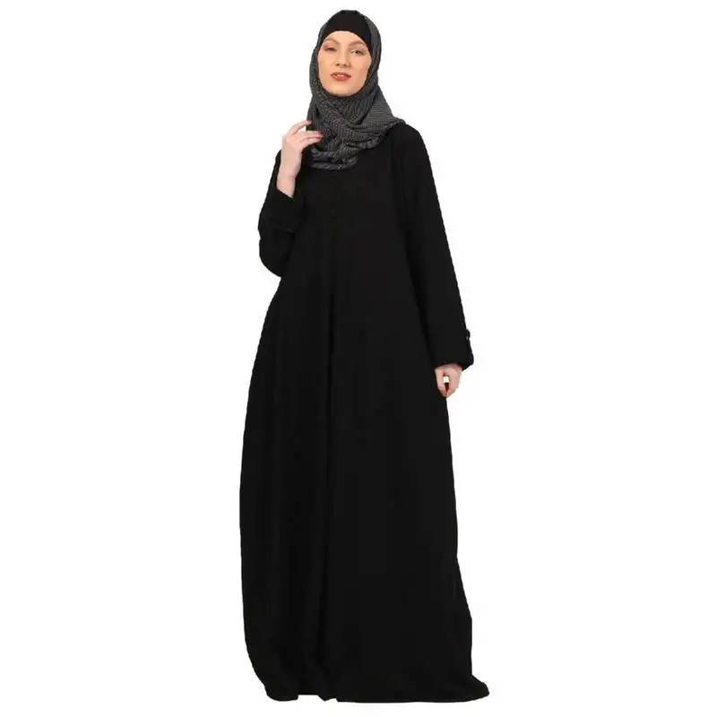 Black box pleated abaya in cey fabric