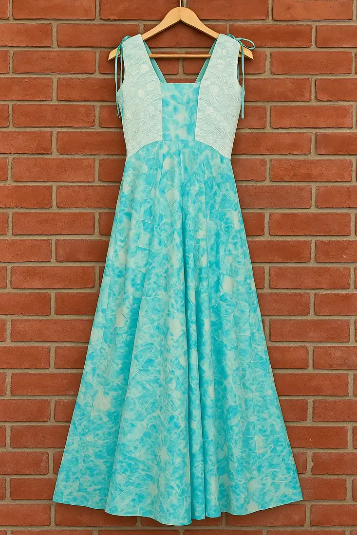 Neela marble dyed gown