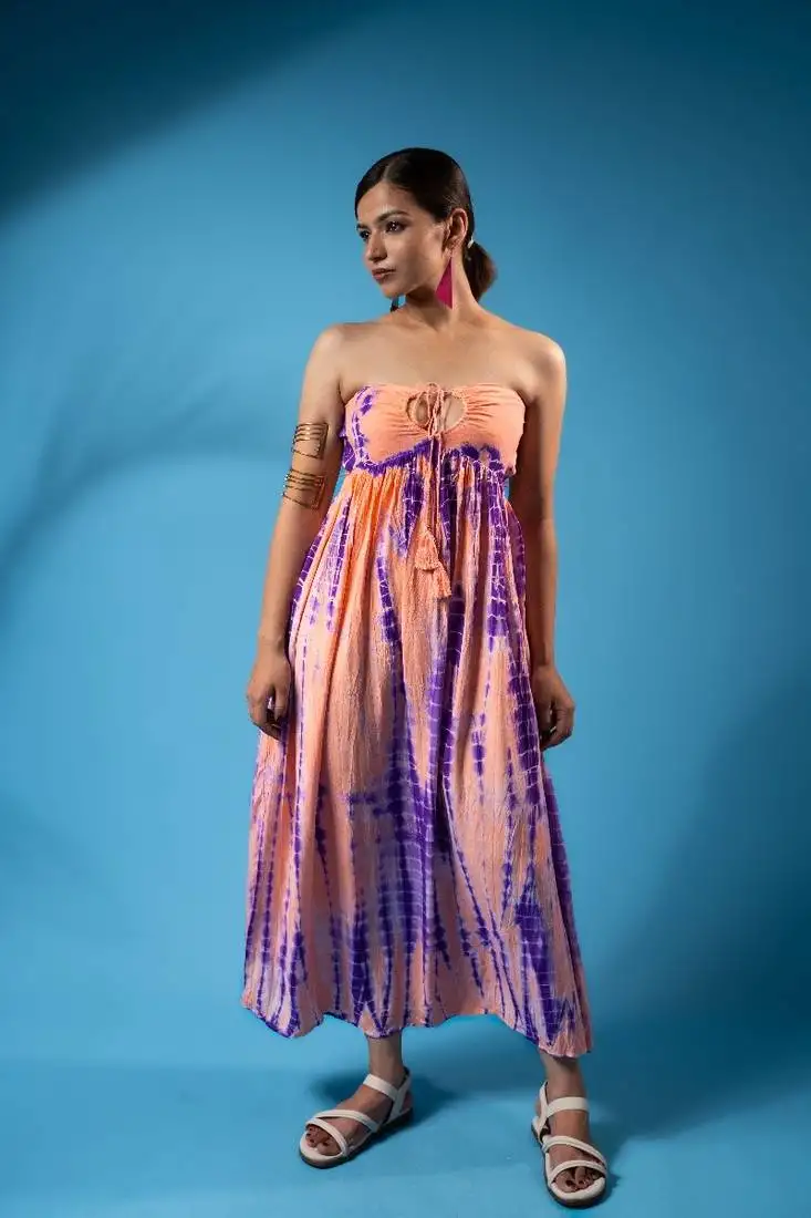 Tropical leaf co-ord set – peach tones