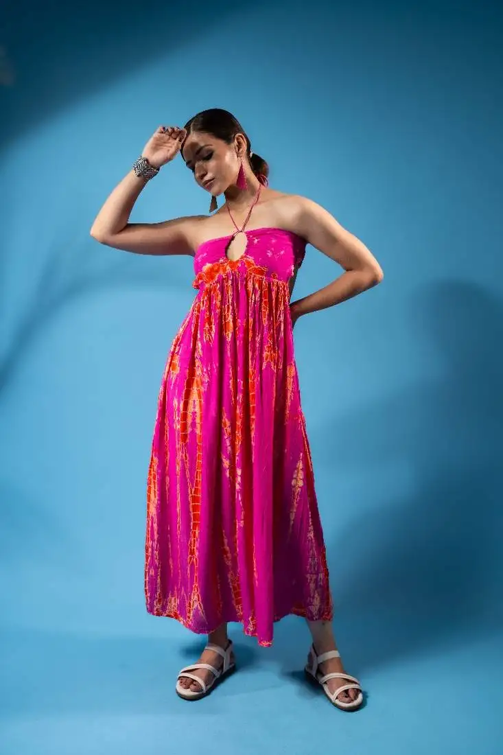 Tropical leaf co-ord set – pink hues