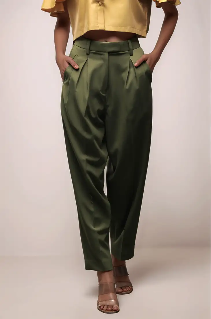 Viaana checks print ears rubber band with attached pearls greyish blue color