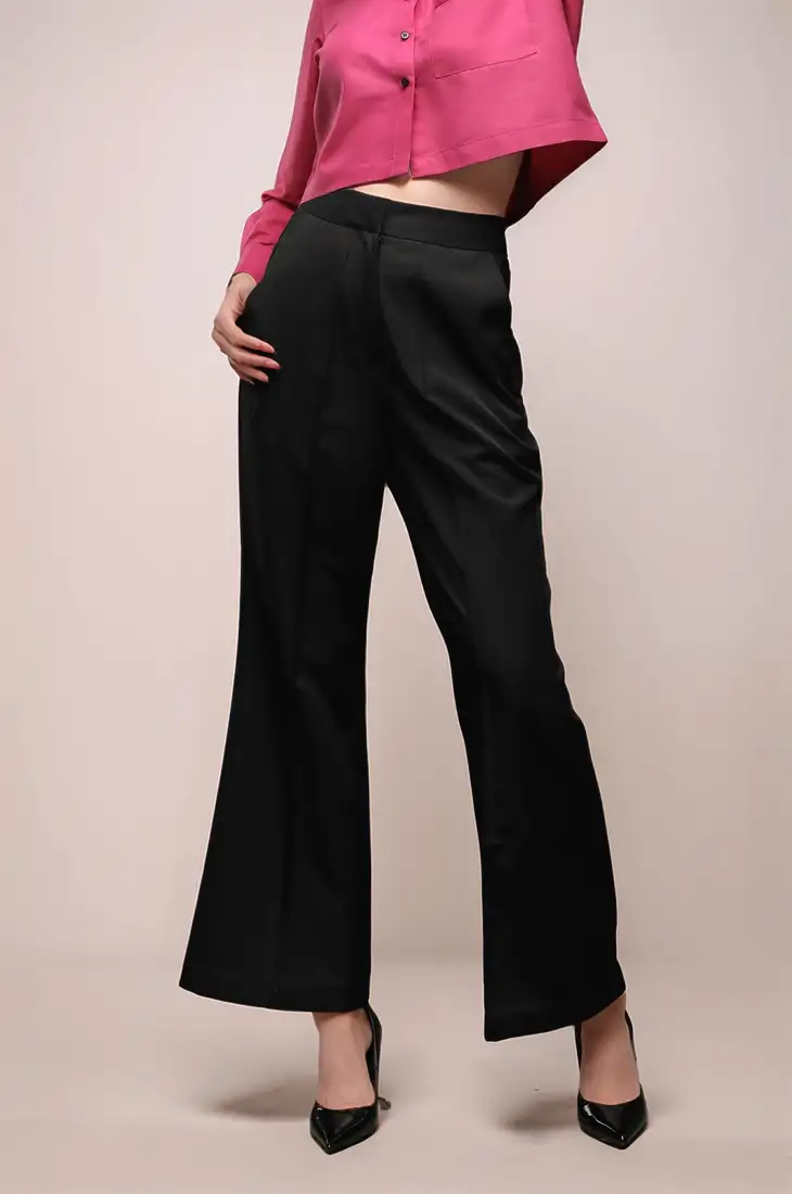 Black bellbottom trouser