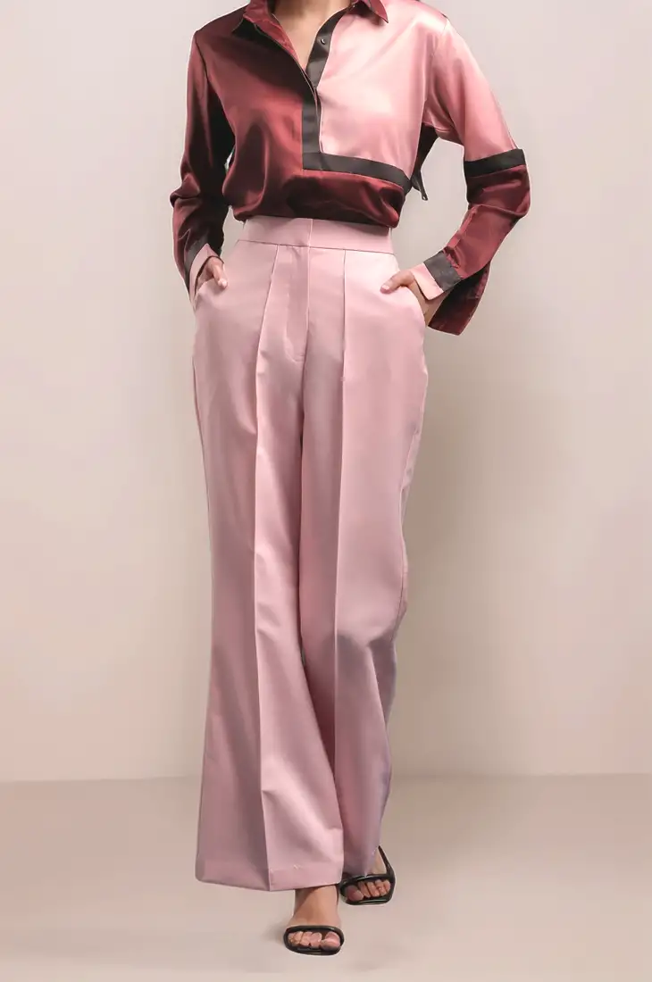 Pink bellbottom trouser