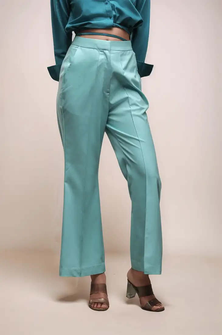 Sky blue bellbottom trouser