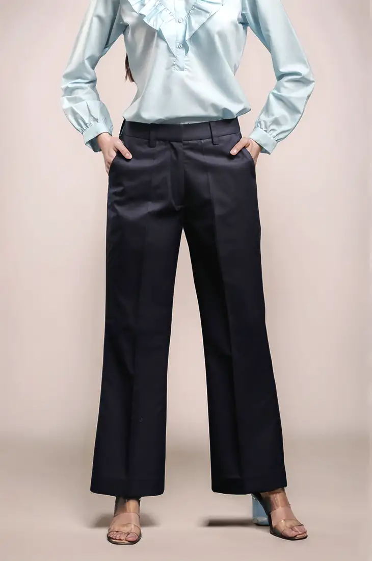 Navy blue bootcut trouser