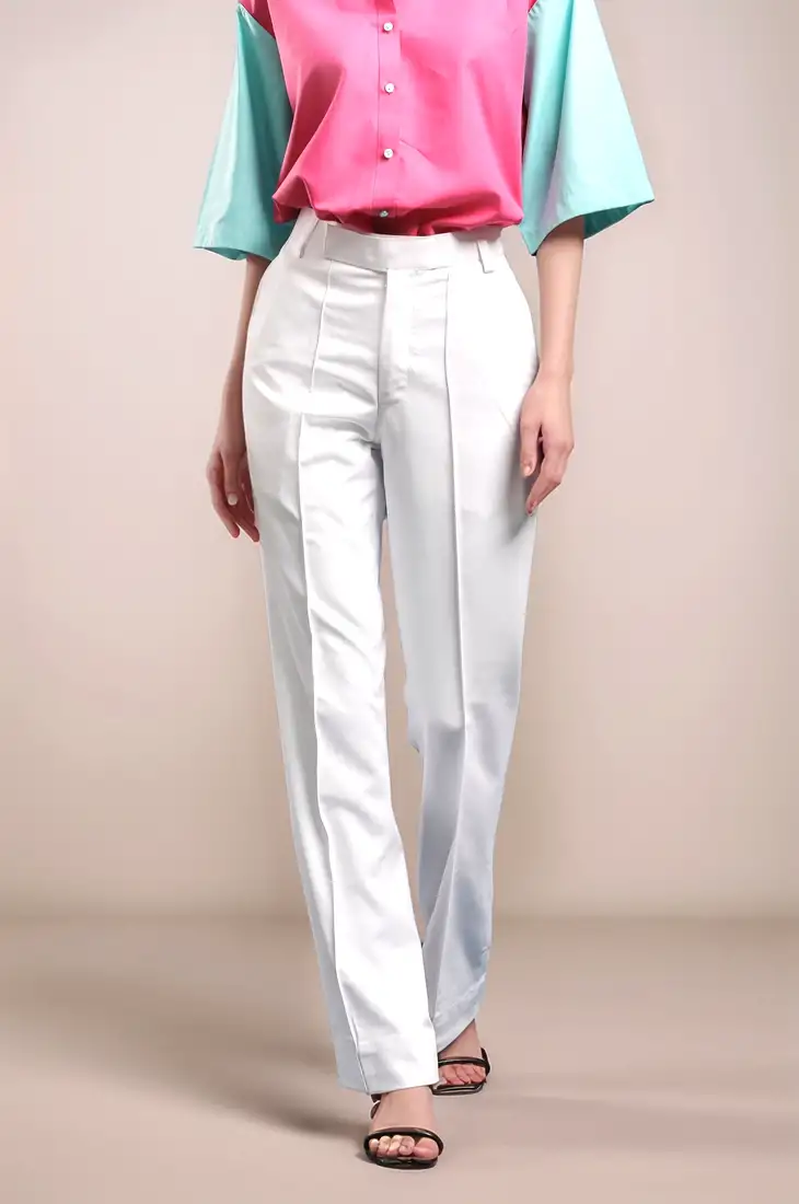 White boot cut trouser