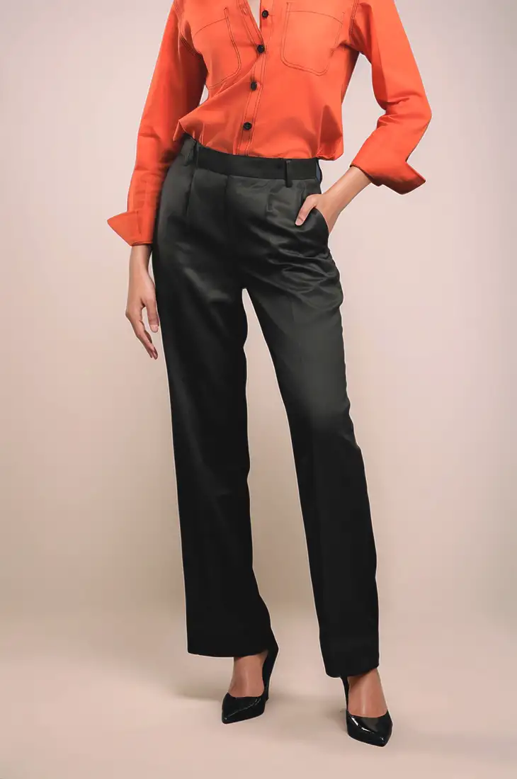 Black straight formal trouser