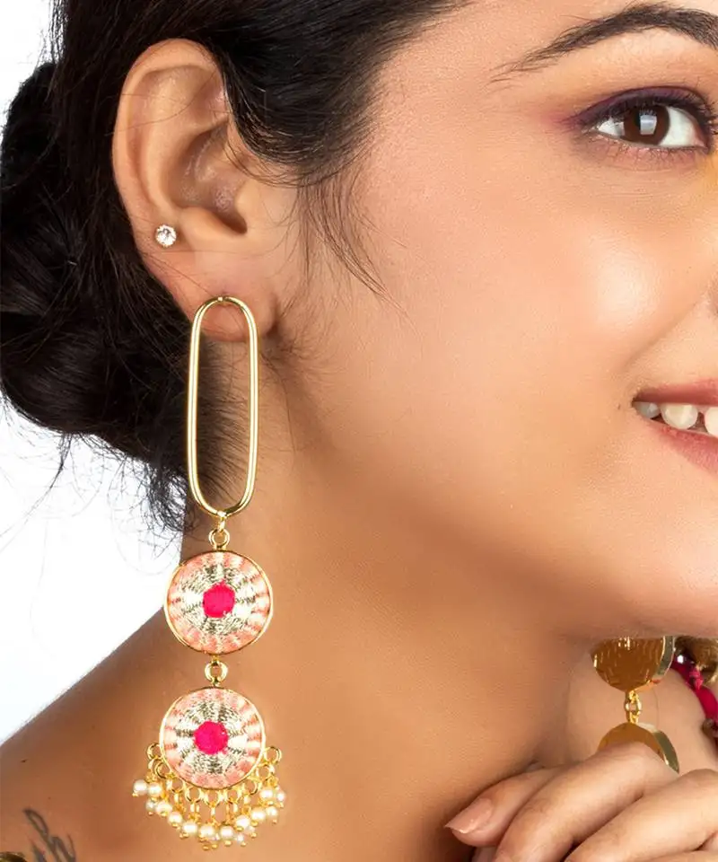 Peach petal cascade danglers