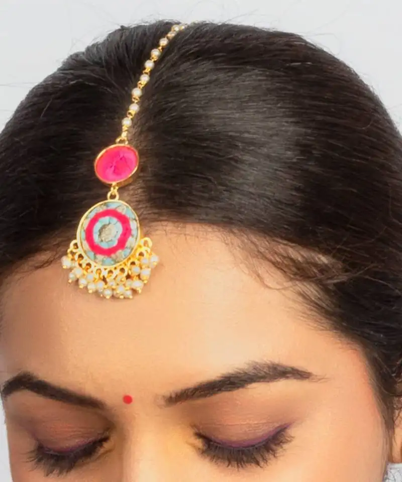 Sky rose maang tikka