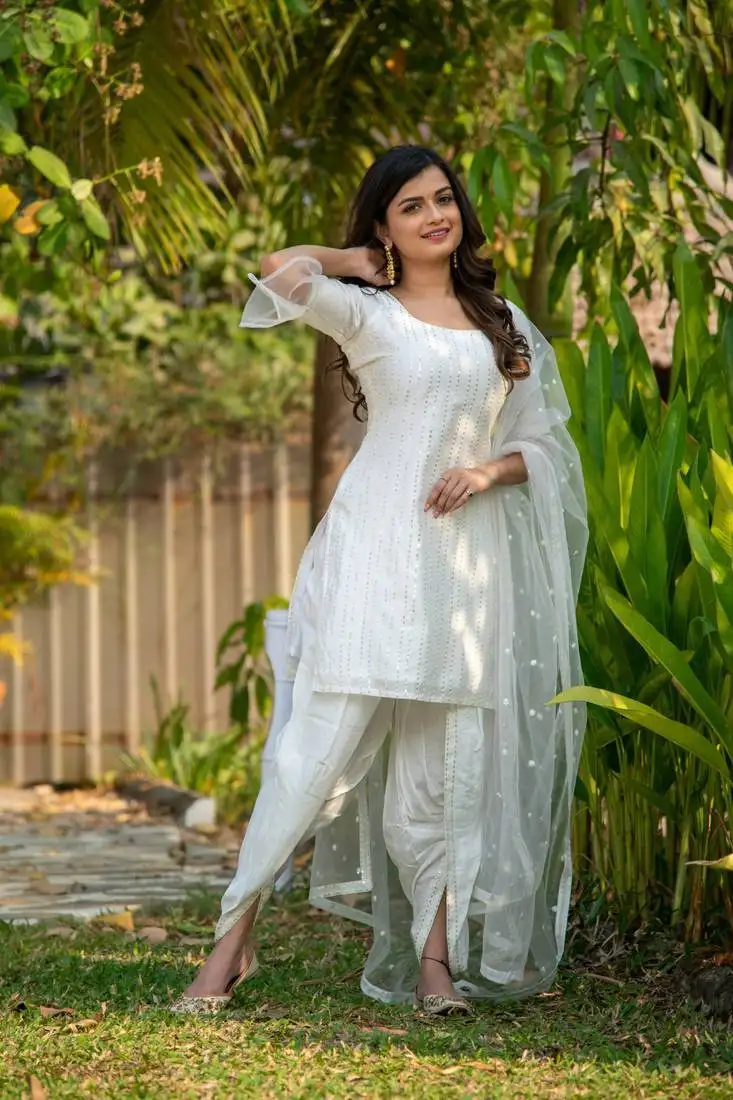 White and gold punjabi salwar suit
