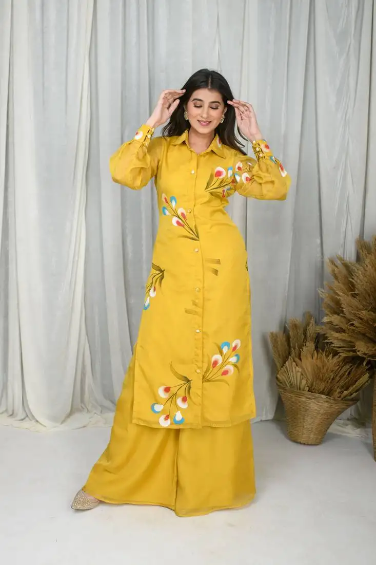 Mustard hand painted co-ord set