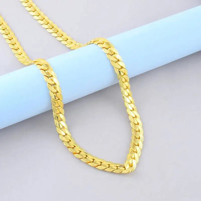 Brass micron gold men necklace chain