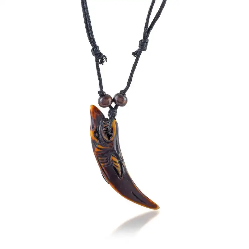 Polyresin dolphin in horn fashion pendant