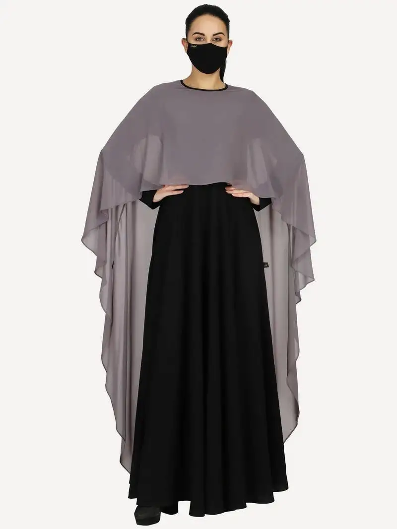 Black princes abaya dress in dual layer