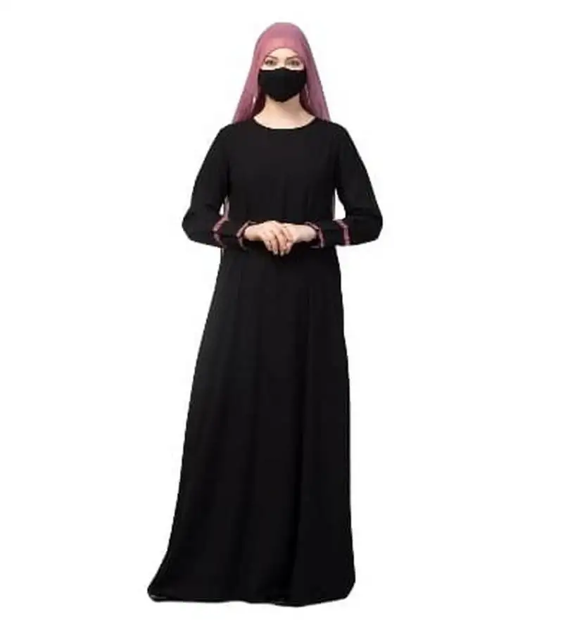 Black two pieces set- designer abaya with hijab