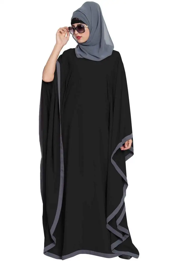 Black farasha kaftan in dual color