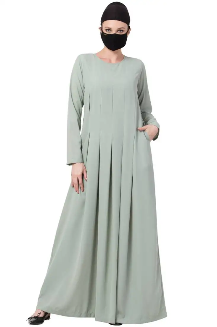 Bashariya-modest abaya dress with inward pleats