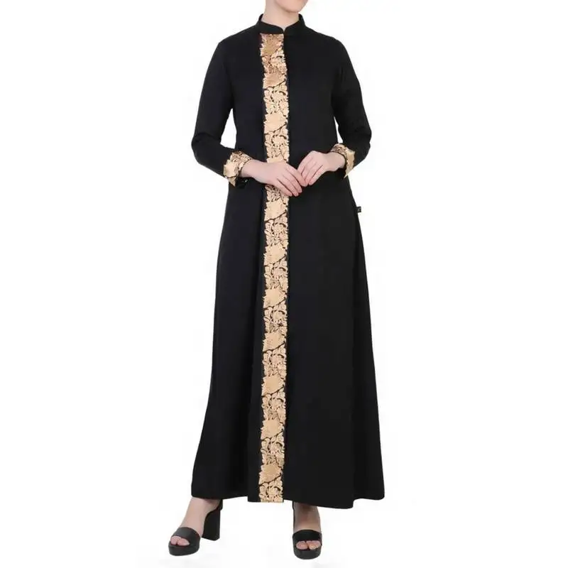 Bashariya-front open abaya in free-size with lacework