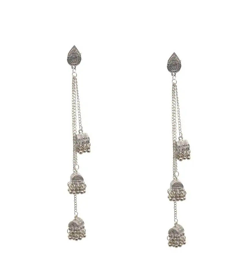 The long, layered design adds a dramatic flair, making these earrings perfect for festive occasions, weddings