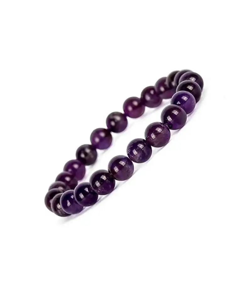 Natural amethyst crystal healing bead bracelets for energy ,health, wealth, prosperity for men & women