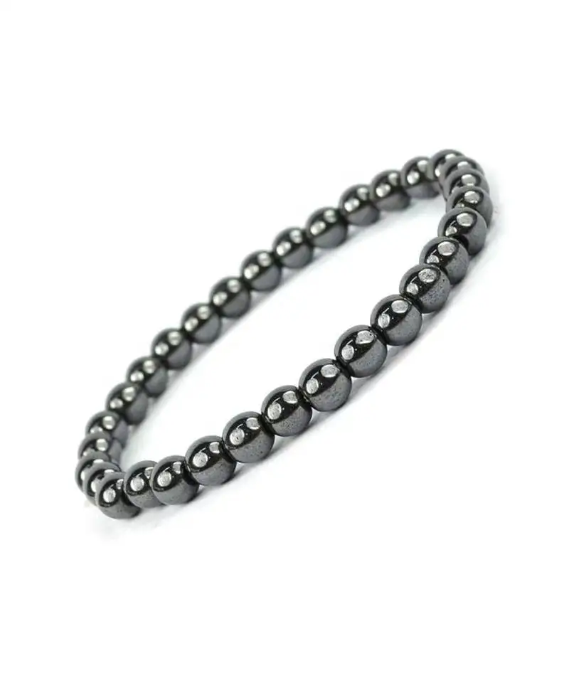 Hematite natural gemstone balancing energy therapy bracelets healing stretchable bracelet for men and women