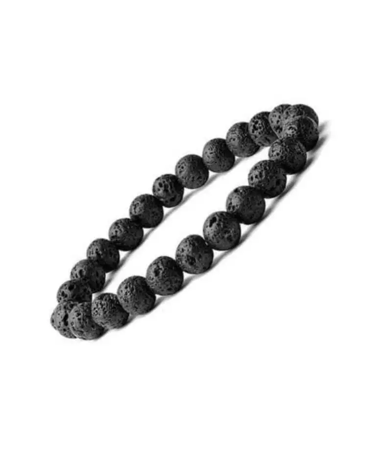 Natural volcanic lava semi precious stones chakra healing yoga meditation crystal bracelet for men and women