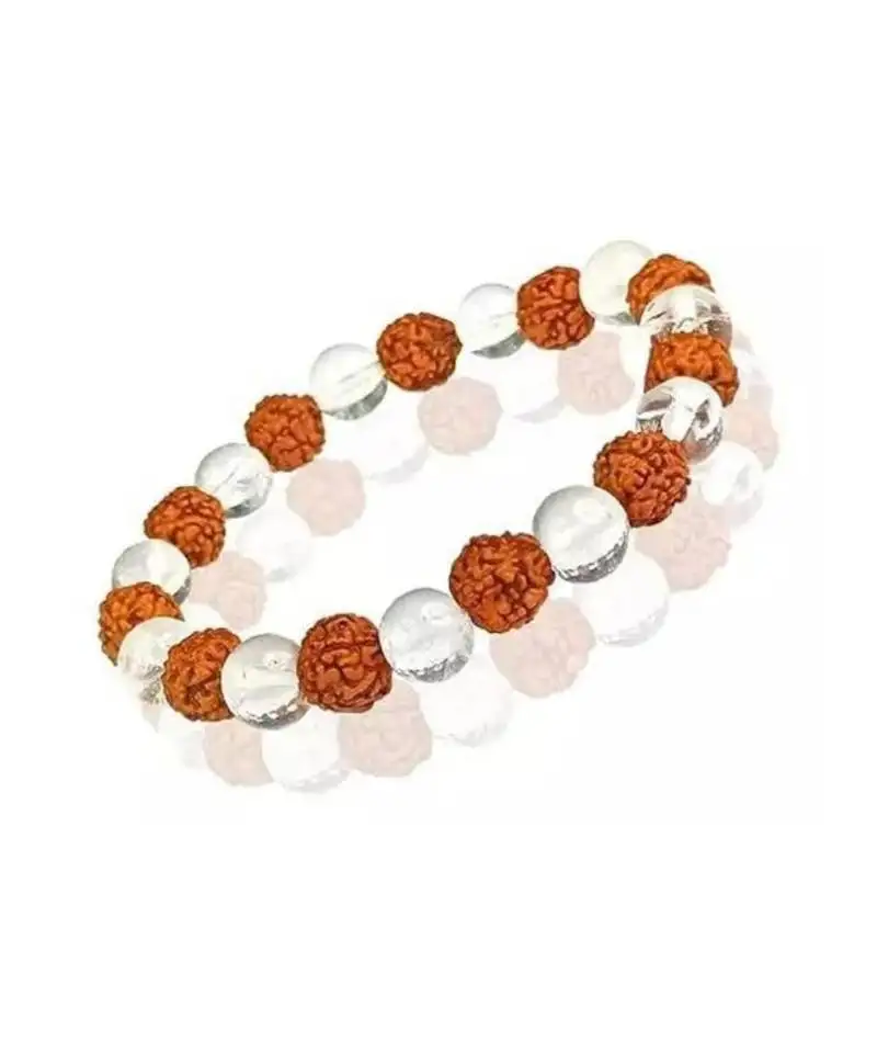 Natural rudraksha crystal quartz bracelet multi onyx stone semi precious gemstone jewelry for women and men