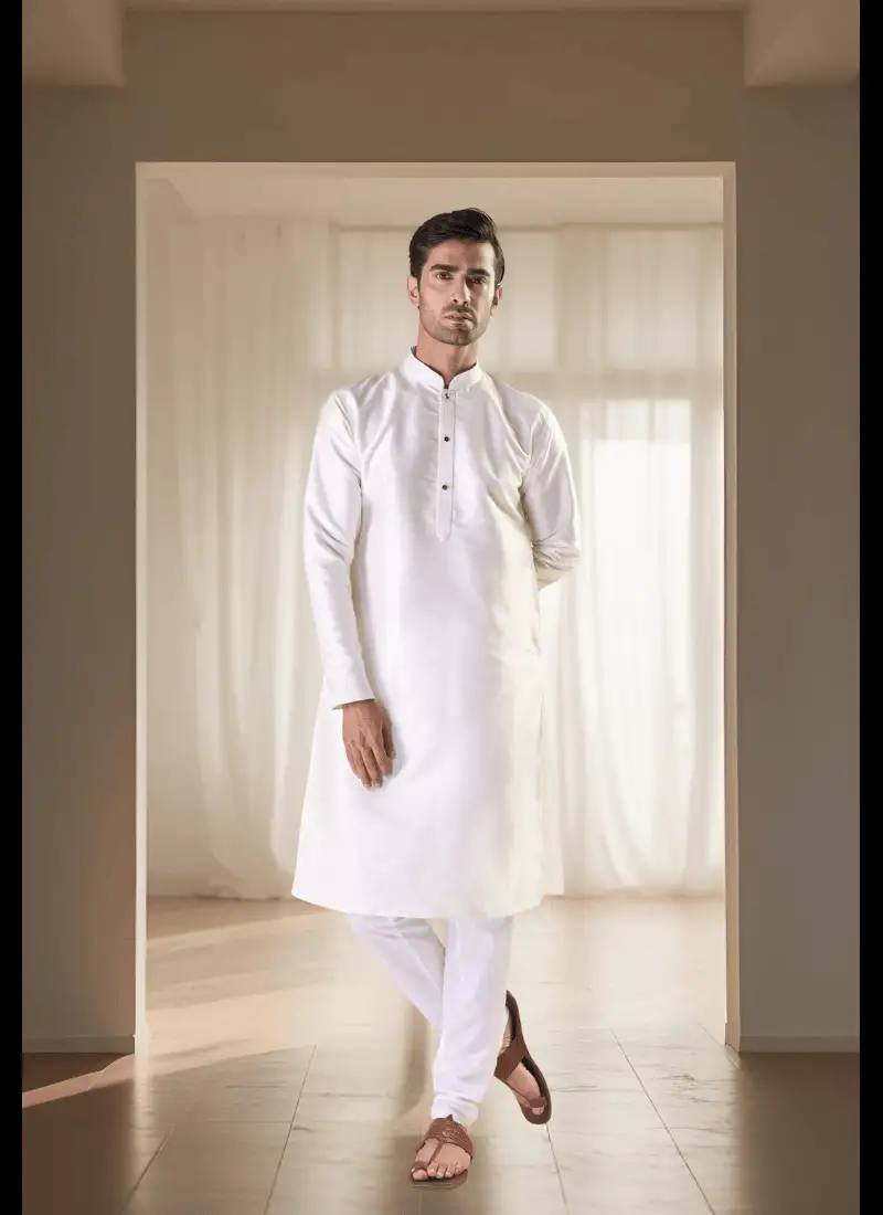 Green art silk embroidered kurta with pant and dupatta