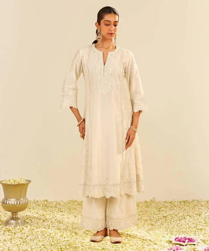 Daisy ivory sumaiya - a-line kurta with palazzo