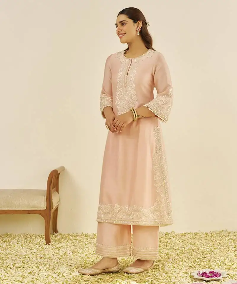 Off rose sereen - a-line kurta with palazzo
