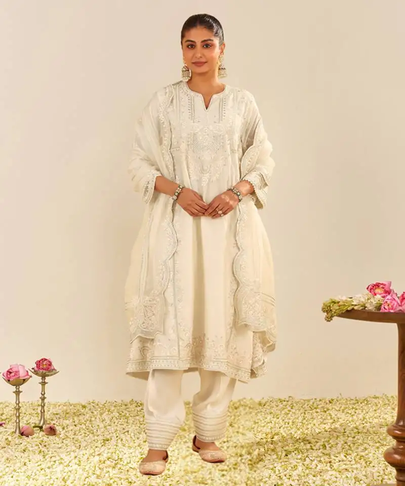 Daisy ivory maziya - long chauga with salwar and dupatta