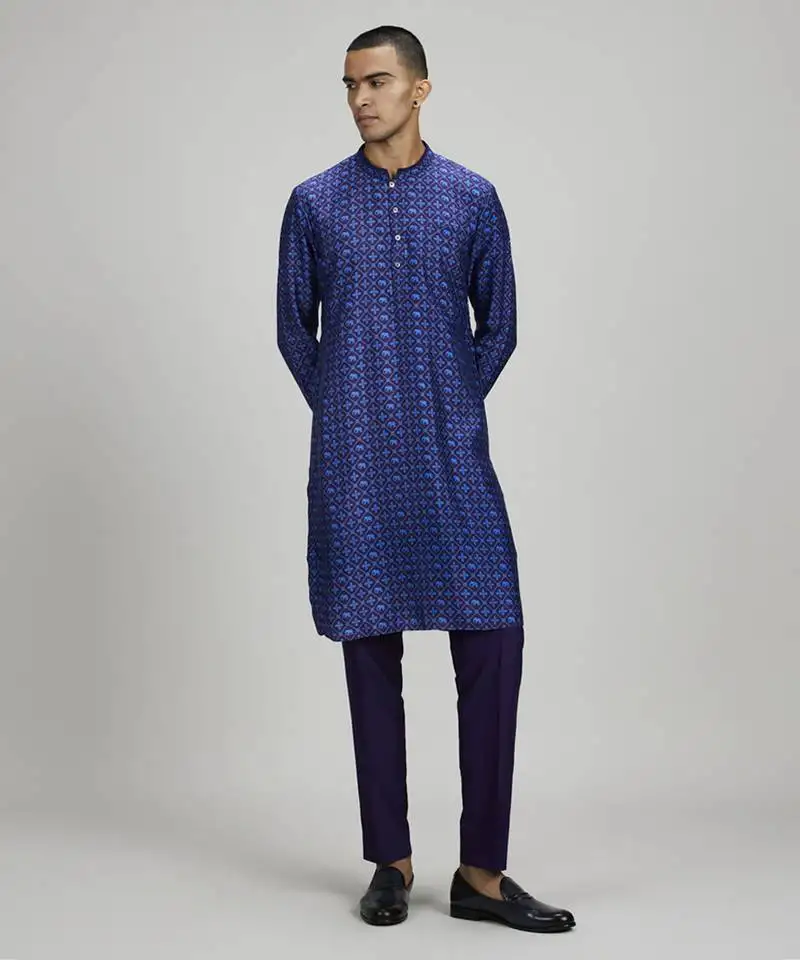 Ikat printed dashiki kurta set