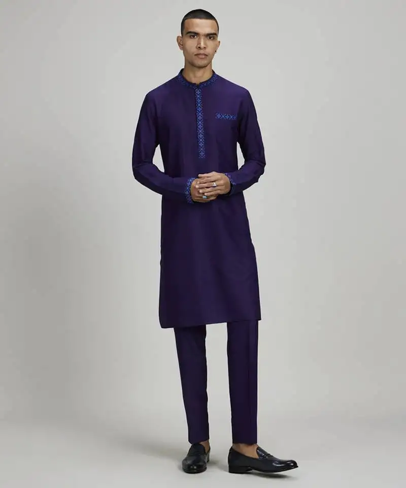 Indigo patola printed dashiki kurta set