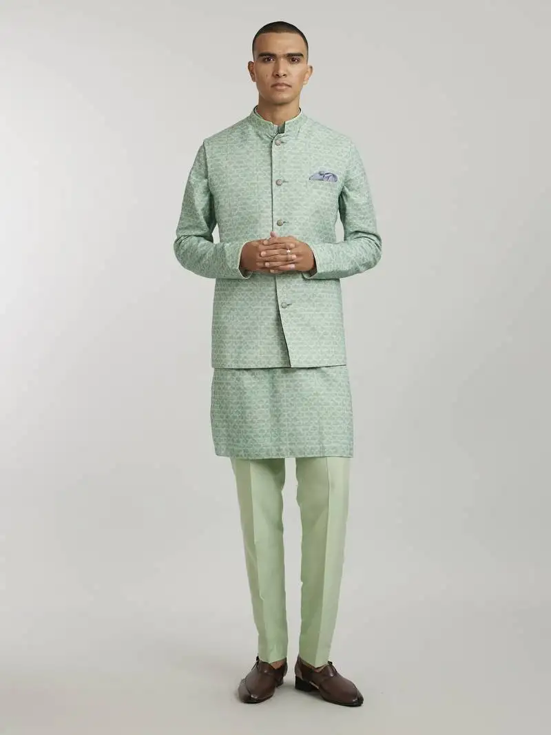 Sage falcon printed bandhi jacket