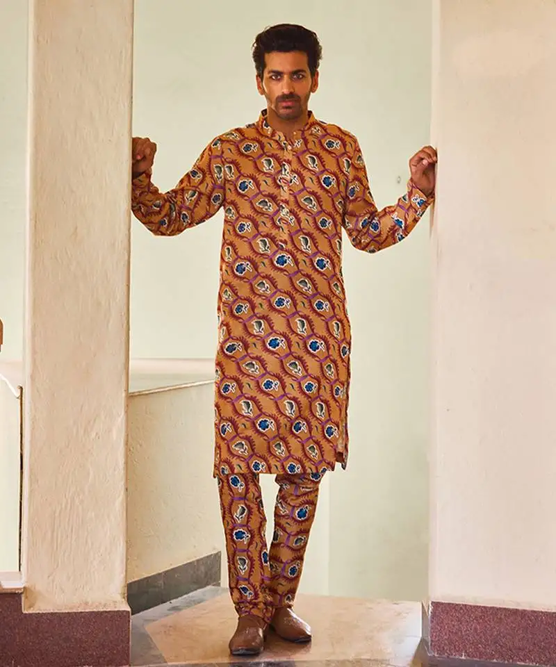 Mustard ujjayanta kurta set