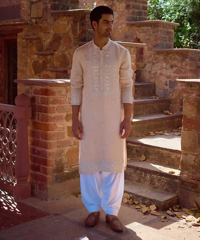 Beige nagarjuna kurta set