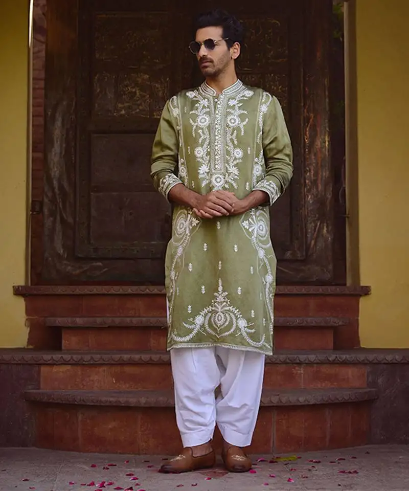 Sap green falaknuma kurta set