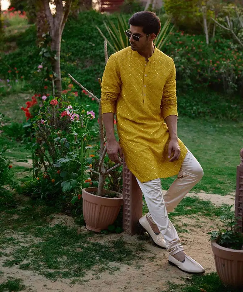 Mustard dholpur kurta set