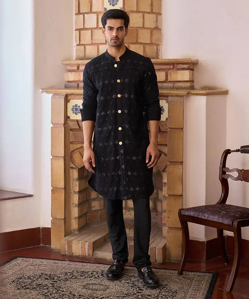 Black gohar kurta set