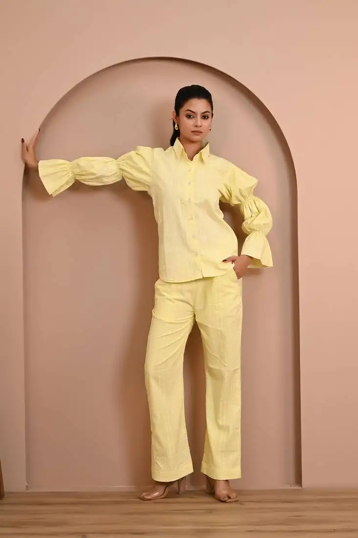 Yellow cotton coord set