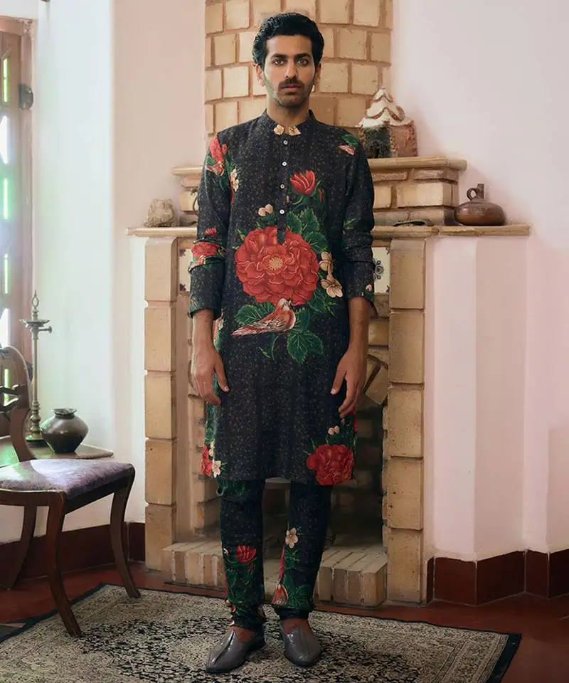 Black raas kurta set