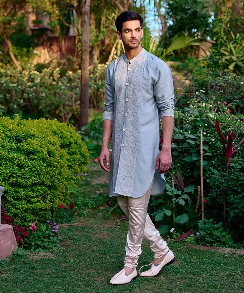 Ash grey mandawa kurta set