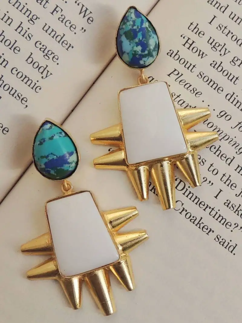 Handcrafted natural stone earrings