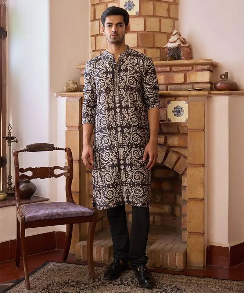 Black huzur kurta set