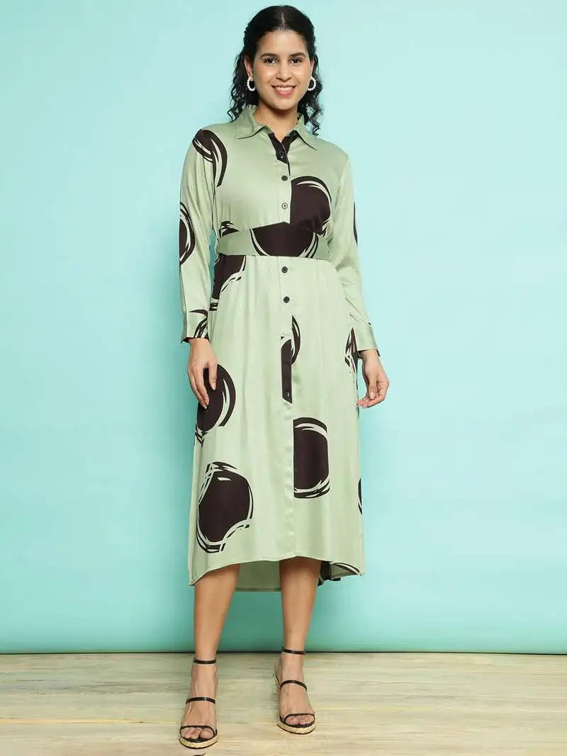 Senorita english green modal printed top , full sleeve